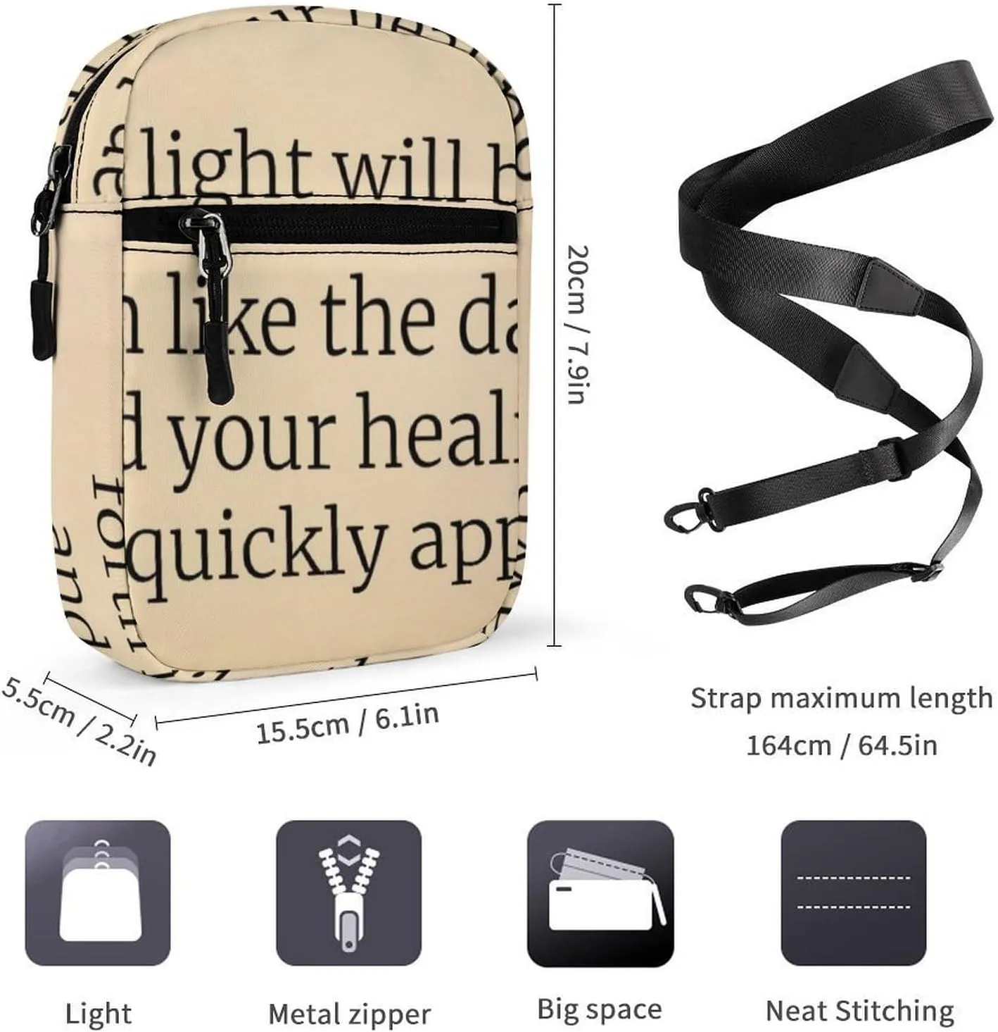 Healing Bible Images Crossbody Bag Small Shoulder Bag Waterproof, Lightweight And Convenient