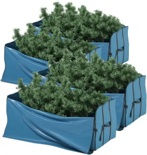 Hearth & Harbor Christmas 4 Pack Tree Storage Bag - Fits Up to 7.5. ft. Tall Holiday Artificial Disassembled Trees with Durable Reinforced Handles & Dual Zipper - Waterproof Material with Wide Opening