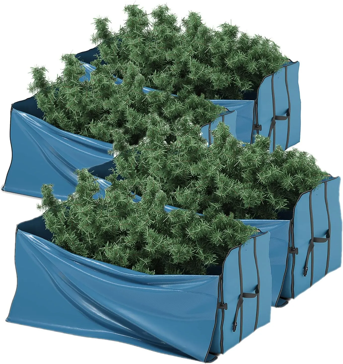 Hearth & Harbor Christmas 4 Pack Tree Storage Bag - Fits Up to 7.5. ft. Tall Holiday Artificial Disassembled Trees with Durable Reinforced Handles & Dual Zipper - Waterproof Material with Wide Opening
