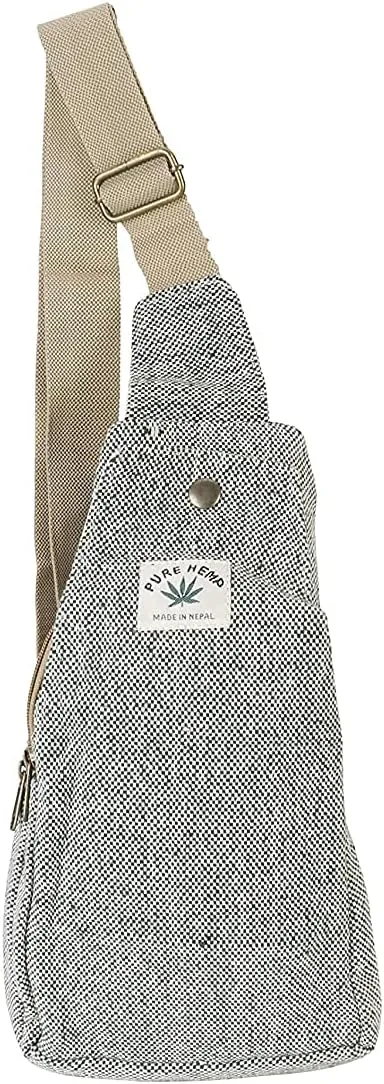 Hemp Sling Backpack- Hemp Cross body Bag- Hemp Shoulder Backpack Adjustable Strap for Men & Women