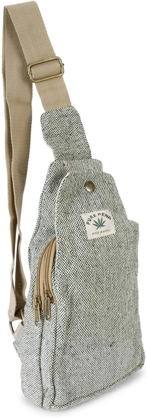Hemp Sling Backpack- Hemp Cross body Bag- Hemp Shoulder Backpack Adjustable Strap for Men & Women