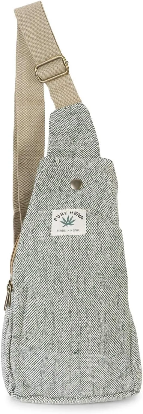 Hemp Sling Backpack- Hemp Cross body Bag- Hemp Shoulder Backpack Adjustable Strap for Men & Women