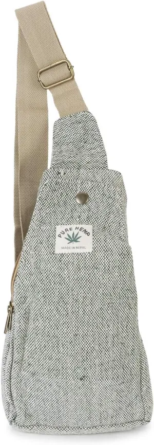 Hemp Sling Backpack- Hemp Cross body Bag- Hemp Shoulder Backpack Adjustable Strap for Men & Women