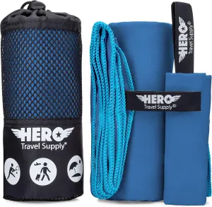 Hero Microfiber Towel - Camping, Beach - Gym, 24 X 48 (Includes Bonus Washcloth)