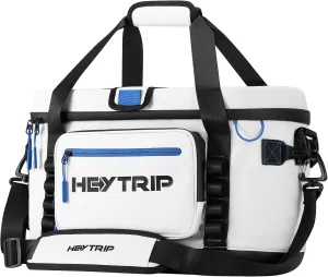 HEYTRIP Large Soft Cooler Bag, Soft Sided Insulated Cooler Hard Lid & Base Portable Beach Ice Chest with Shoulder Strap Leakproof Camping Cooler