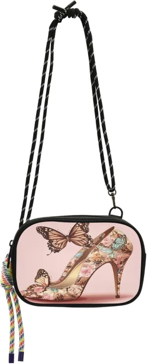 High Heels with Butterflies Small Crossbody Bags for Women Lightweight Crossbody Phone Purse Women's Crossbody Handbags with Adjustable Strap