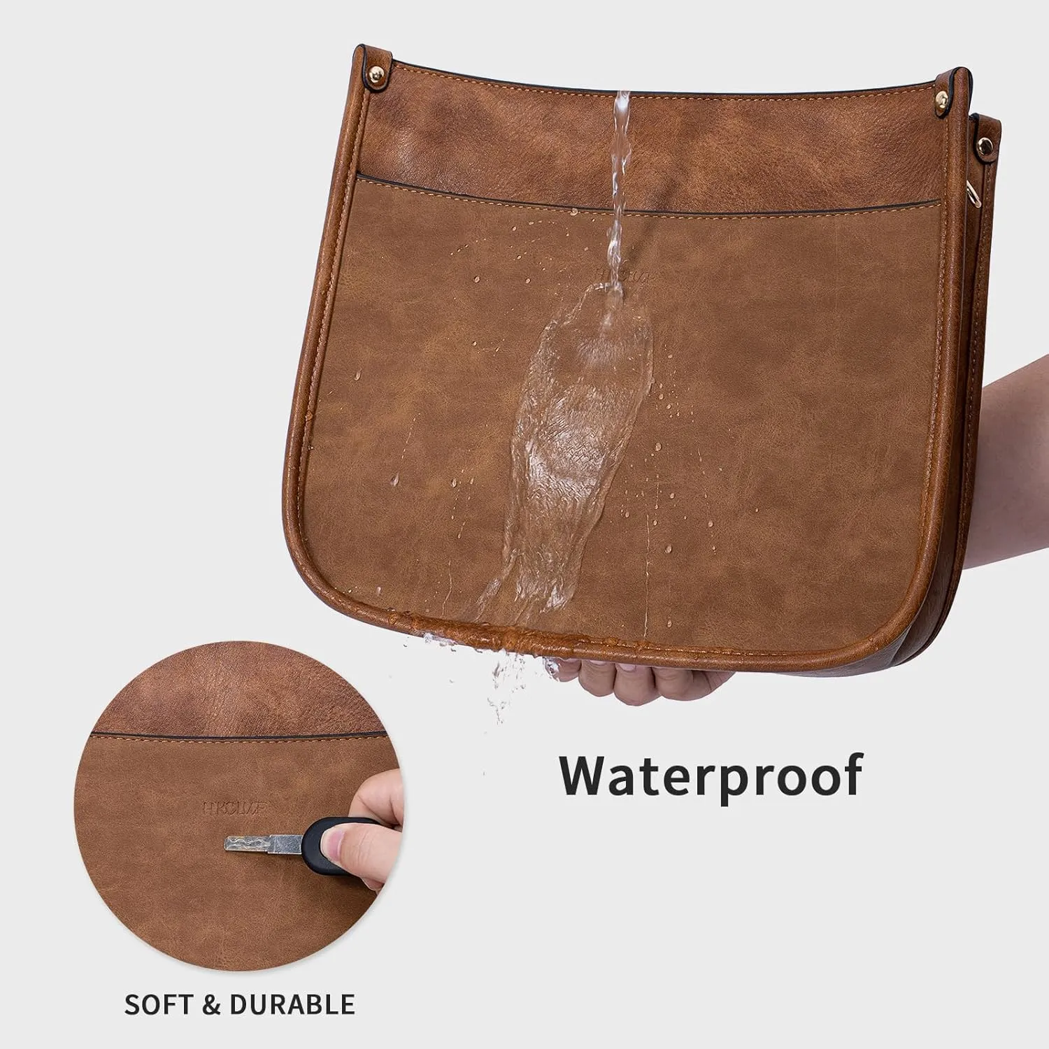 HKCLUF Crossbody Bag Purse for Women 2PCS/Set Leather Hobo Handbag Wallet Set With 2Adjustable Guitar Strap Shoulder Bag