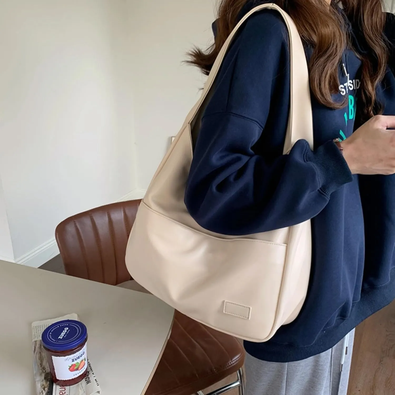 Hobo Bags for Women Trendy 2023 Soft Leather Shoulder Bag Large Capacity Ladies Tote Top Handle Purse and Handbags,Brown