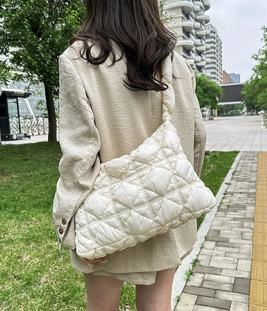 Hobo Crossbody Bags for Women Nylon Underarm Bag Crossbody Purses for Women Trendy Purses for Women 2024 Pleated Shoulder Bag