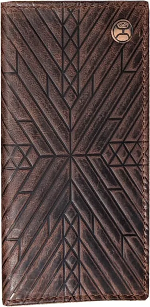 HOOEY Leather Men's Western Rodeo Wallet (Aztec Embossed - Brown)
