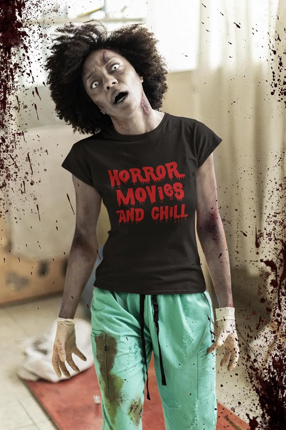 Horror Movies and Chill Reusable Shopping Tote Bag, Durable Cotton Canvas, Eco-Friendly, Stylish and Spacious