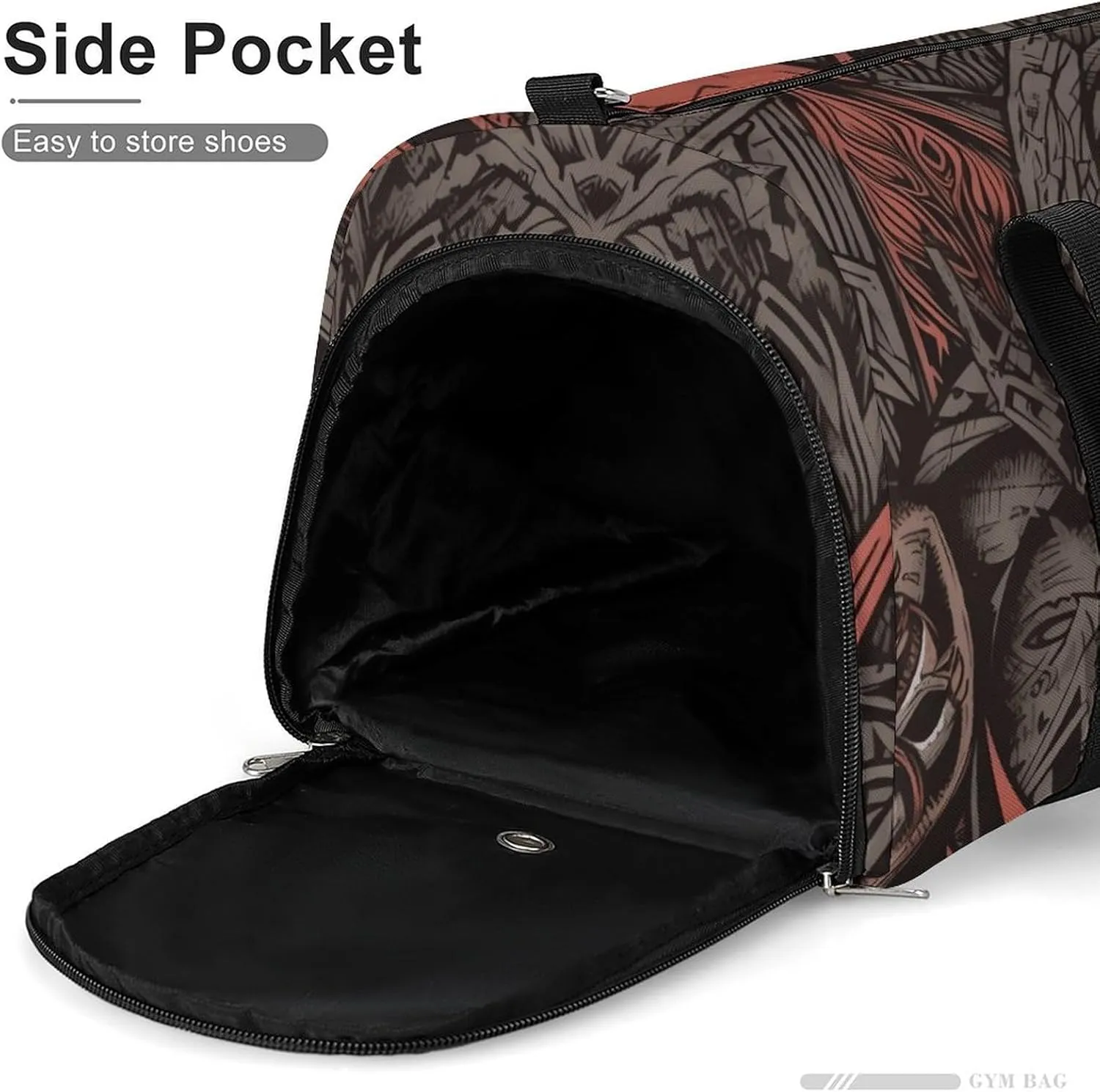 Horror Style Pictures Sports Gym Bag Carry on Holdalls for Men Small Duffel Bags for Women with Shoe Compartment
