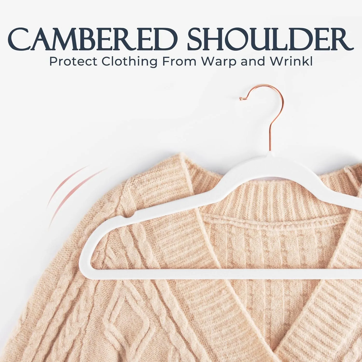 HOUSE DAY Velvet Hangers 30 Pack, Premium Clothes Hangers Non-Slip Felt Hangers, Sturdy White Hangers Heavy Duty Coat Hangers, Durable Suit Hangers, Space Saving 360 Rotating Rose Gold Hook