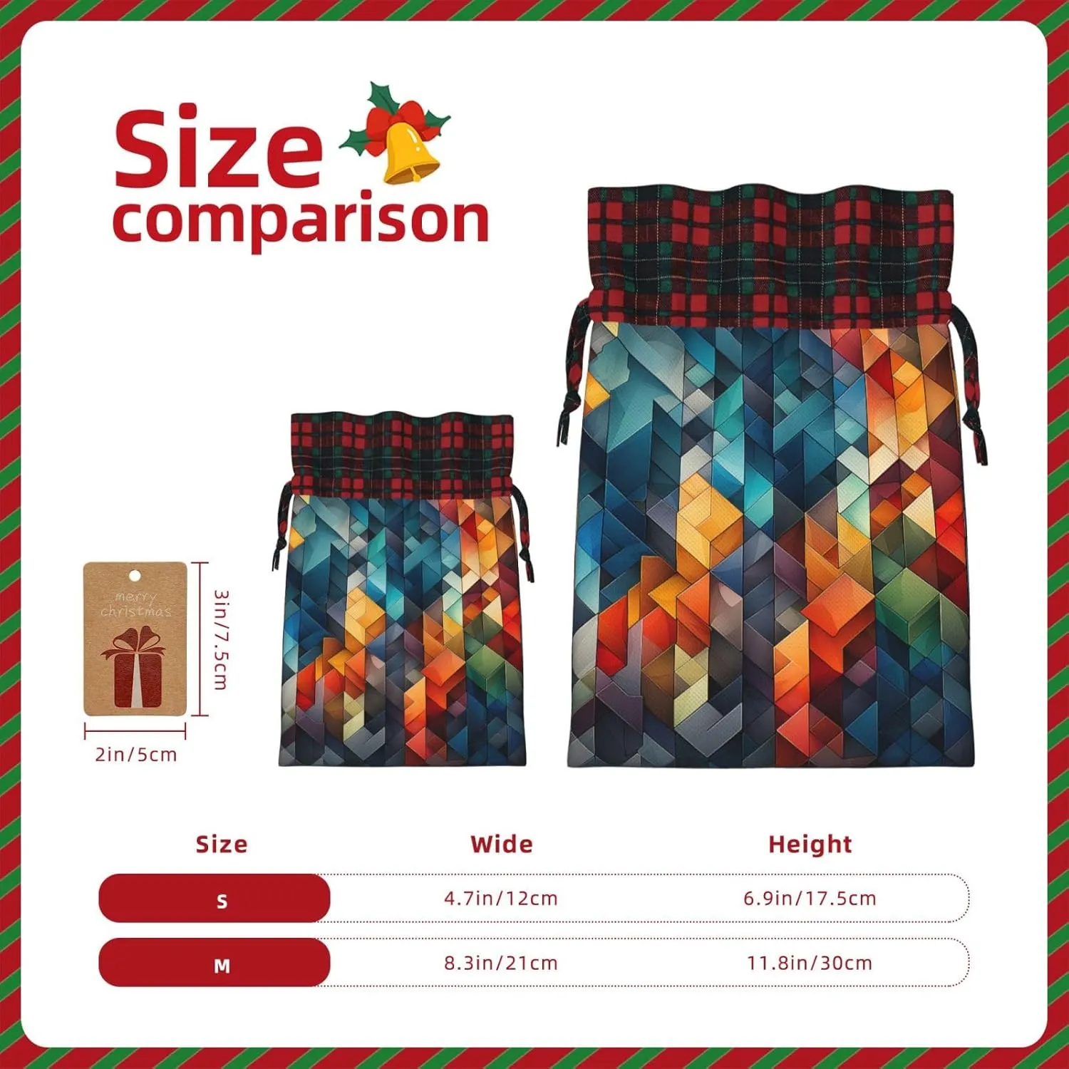 HQaxsfQxnr Christmas Gift Bag Drawstring Gift Bag for Christmasc Complex geometric designs Gift Bag for Christmasc Linen Wrapping Bag Christmas Drawstring Bag for Party Wrapping