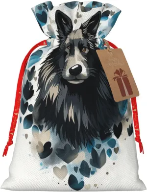 HQaxsfQxnr Christmas Gift Bag Drawstring Gift Bag for Christmasc Puppy Surrounded by Love Gift Bag for Christmasc Linen Wrapping Bag Christmas Drawstring Bag for Party Wrapping