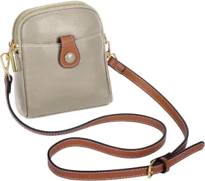 HUA ANGEL Small Crossbody Bag for Women, Soft Leather Travel Crossbody Mini Shoulder Cellphone Purses Messenger Satchel Bag