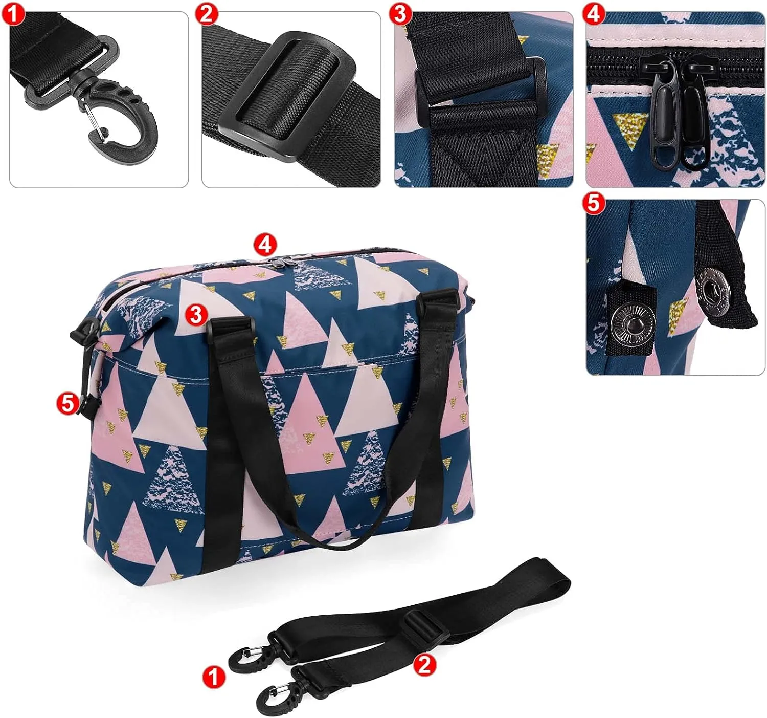 HUA ANGEL Travel Duffel Bag - Medium Size Weekend Overnight Tote Bag for Gym, Sports, Workout - Unisex Fitness Bag with Strap