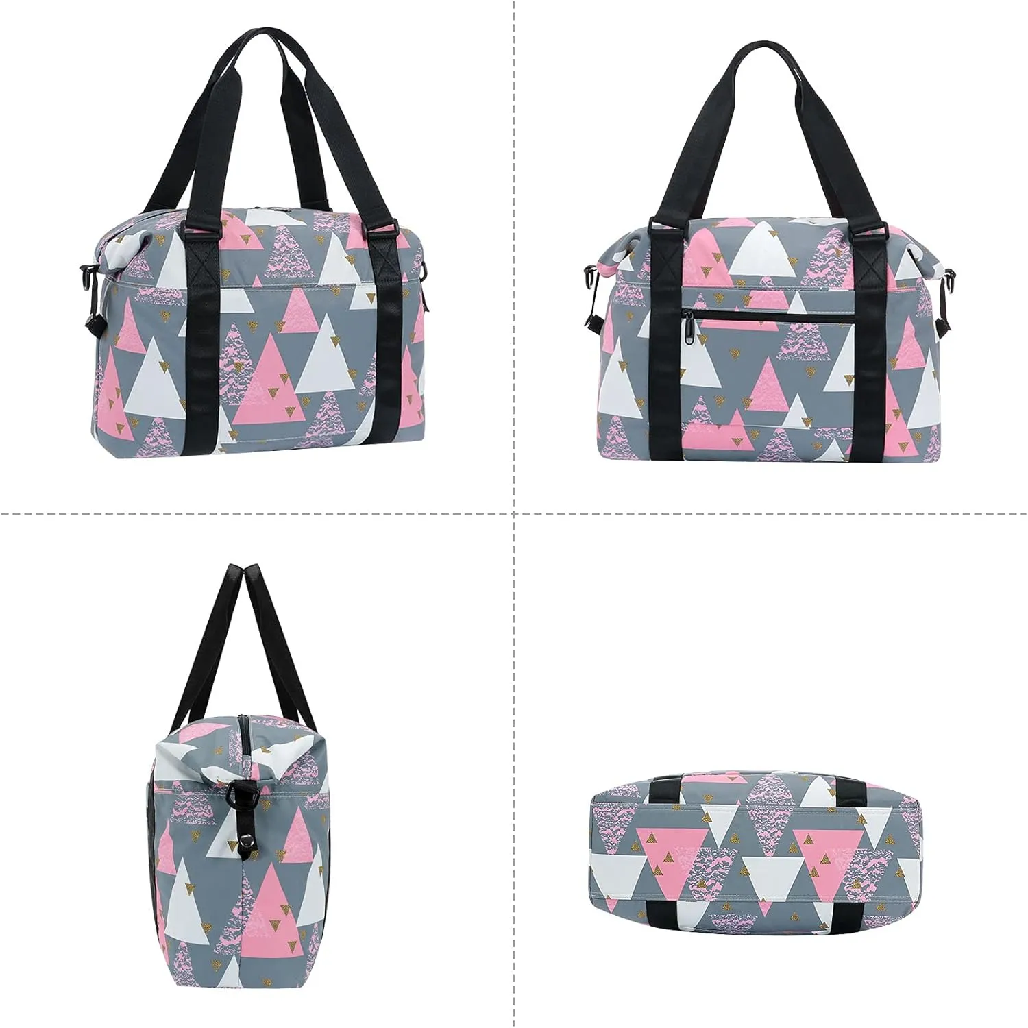 HUA ANGEL Travel Duffel Bag - Medium Size Weekend Overnight Tote Bag for Gym, Sports, Workout - Unisex Fitness Bag with Strap