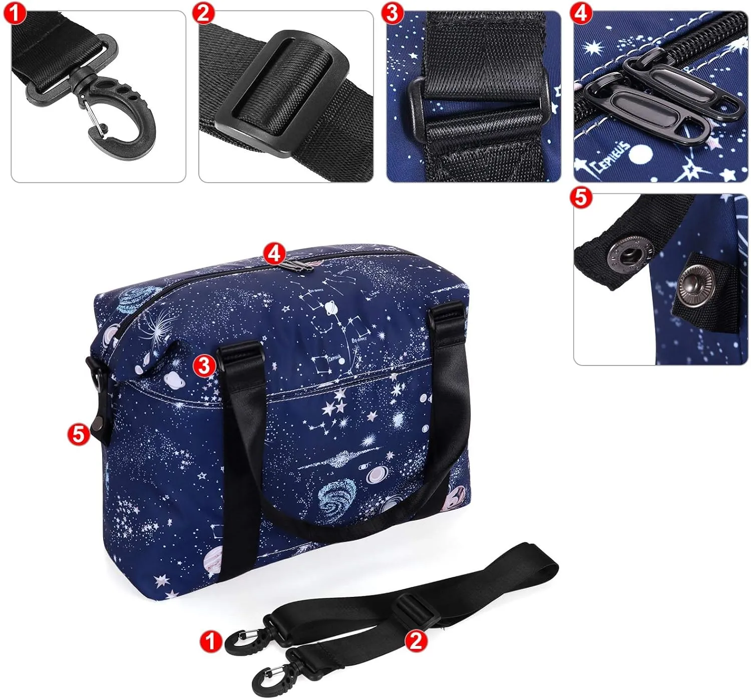 HUA ANGEL Travel Duffel Bag - Medium Size Weekend Overnight Tote Bag for Gym, Sports, Workout - Unisex Fitness Bag with Strap