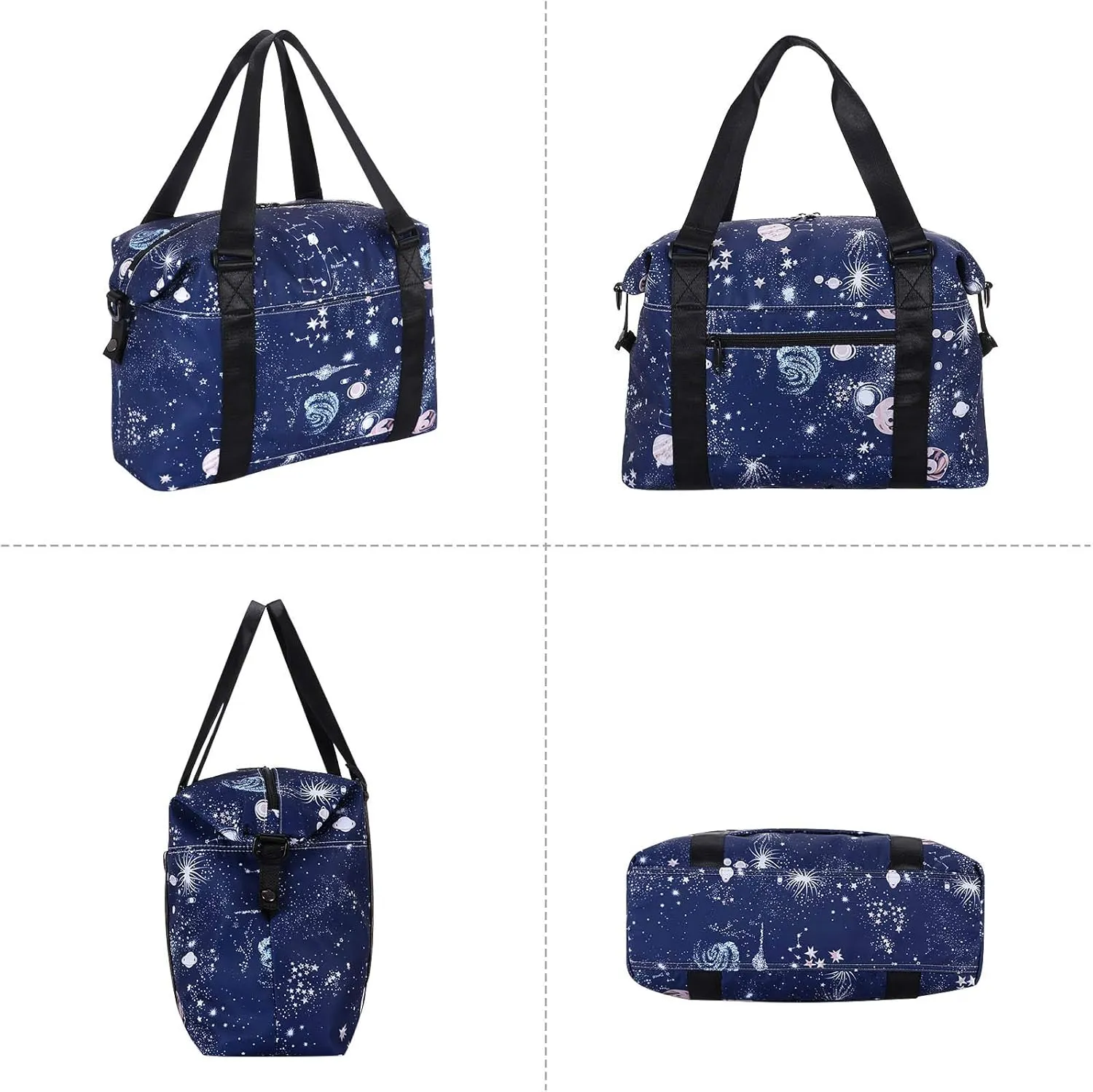 HUA ANGEL Travel Duffel Bag - Medium Size Weekend Overnight Tote Bag for Gym, Sports, Workout - Unisex Fitness Bag with Strap