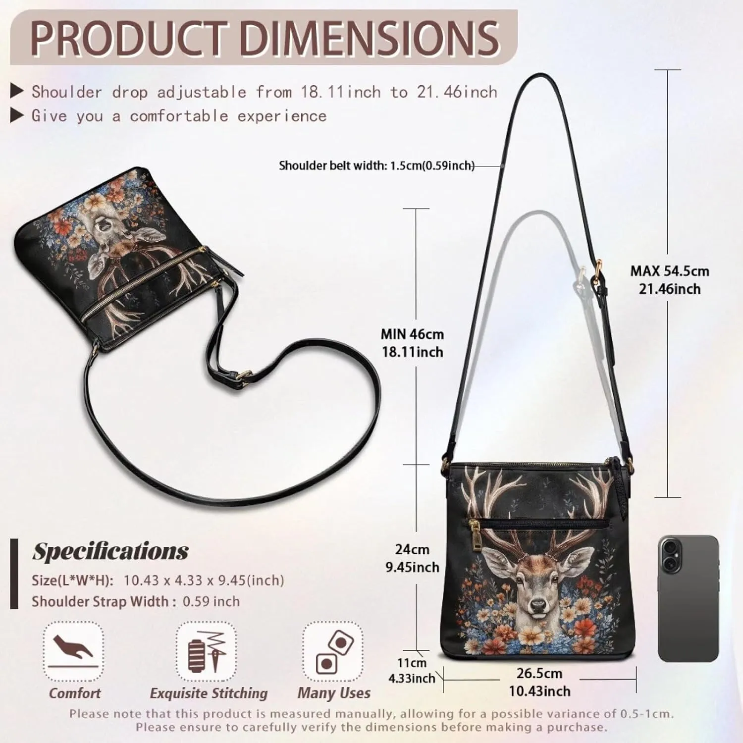 HUGS IDEA Crossbody Bag for Women Leather Handbag Sling Bag Large Hobo Bag Cell Phone Bag