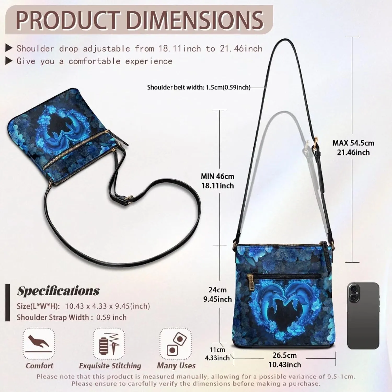 HUGS IDEA Crossbody Bag for Women Leather Handbag Sling Bag Large Hobo Bag Cell Phone Bag