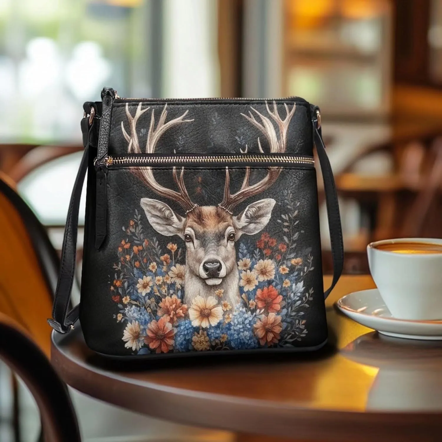 HUGS IDEA Crossbody Bag for Women Leather Handbag Sling Bag Large Hobo Bag Cell Phone Bag