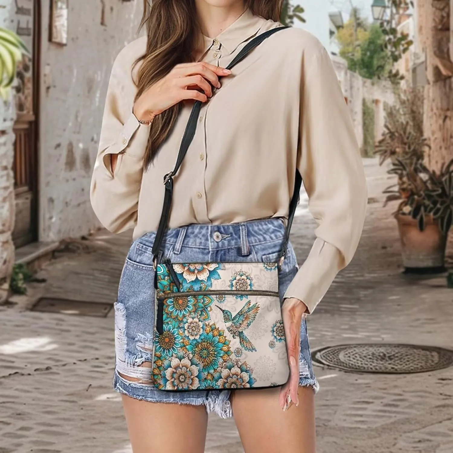 HUGS IDEA Crossbody Bag for Women Leather Handbag Sling Bag Large Hobo Bag Cell Phone Bag