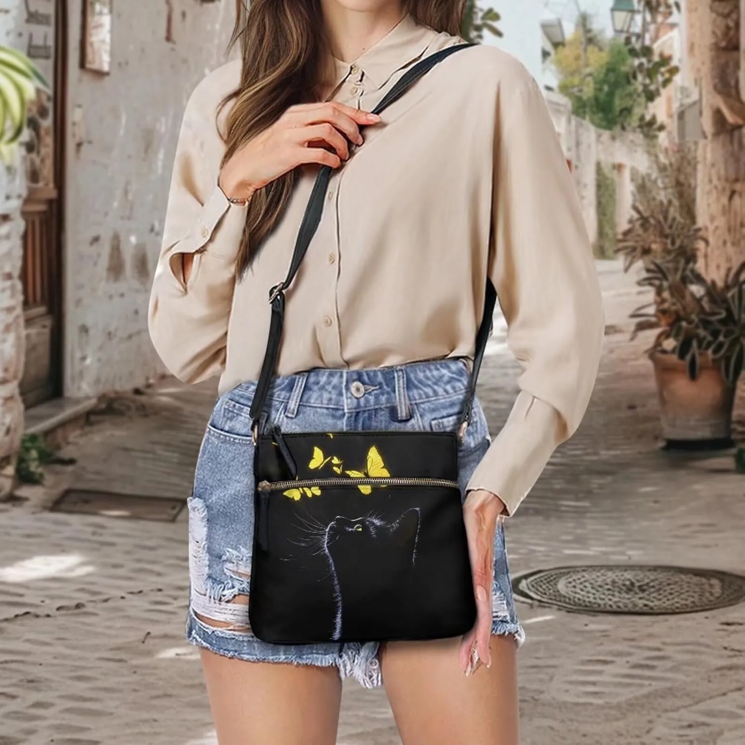 HUGS IDEA Crossbody Purse for Women,Lightweight Crossbody Bag Soft Leather Women's Shoulder Handbags