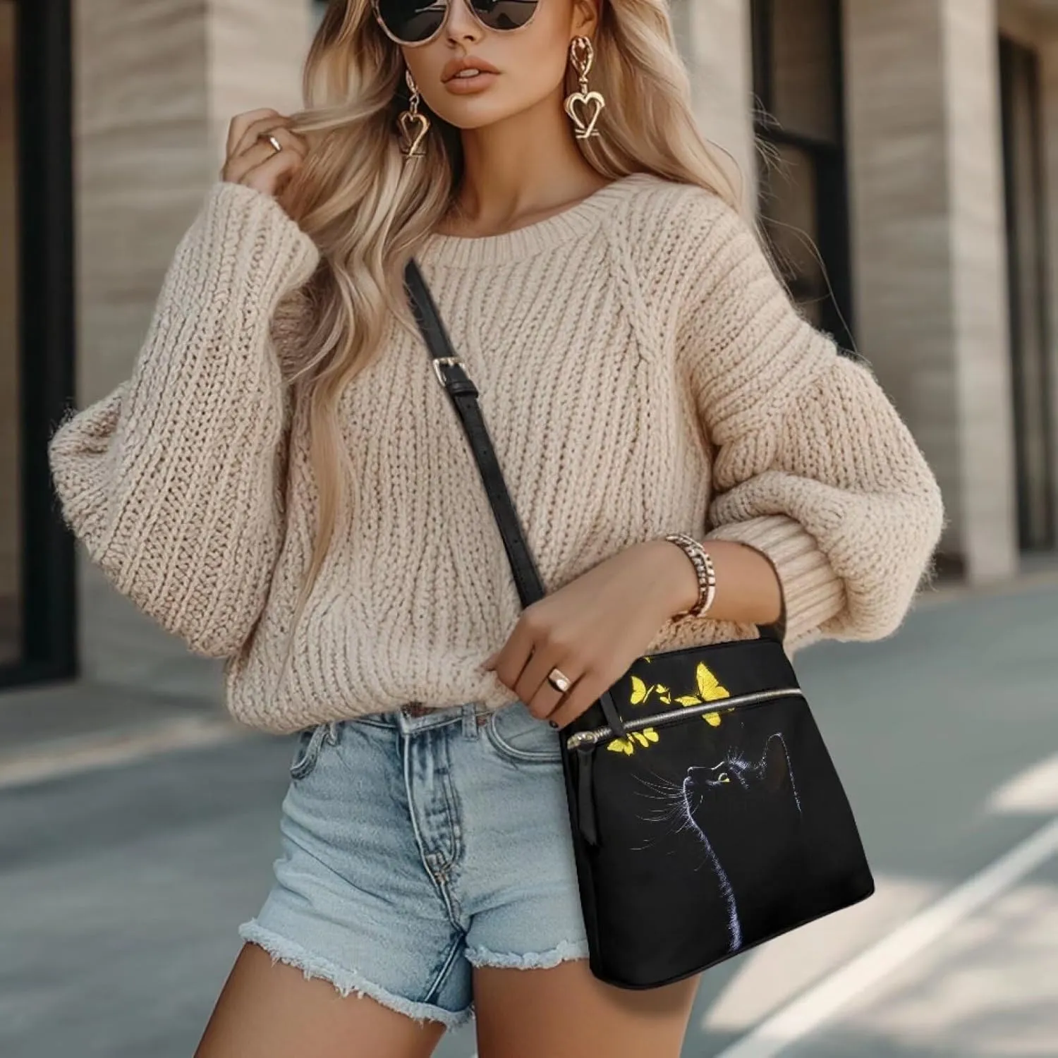 HUGS IDEA Crossbody Purse for Women,Lightweight Crossbody Bag Soft Leather Women's Shoulder Handbags