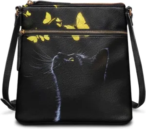 HUGS IDEA Crossbody Purse for Women,Lightweight Crossbody Bag Soft Leather Women's Shoulder Handbags