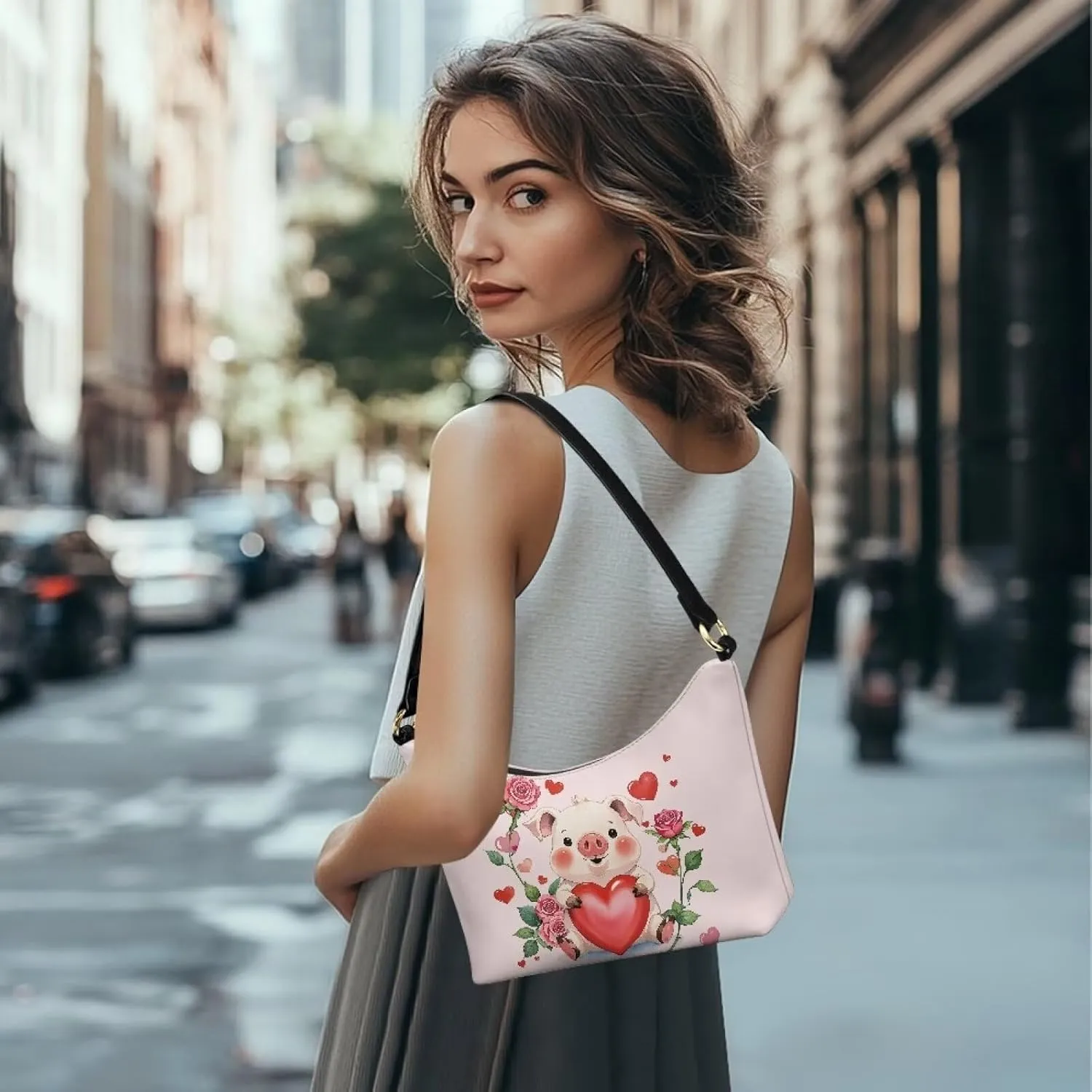 HUGS IDEA Shoulder Bags for Women Small Hobo Tote Handbag Mini Clutch Purse with Zipper Closure