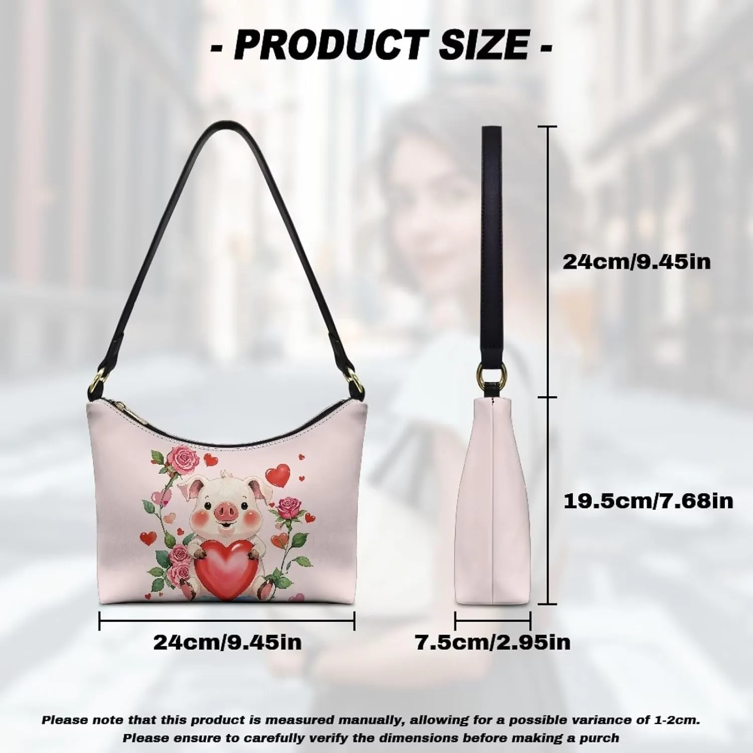HUGS IDEA Shoulder Bags for Women Small Hobo Tote Handbag Mini Clutch Purse with Zipper Closure