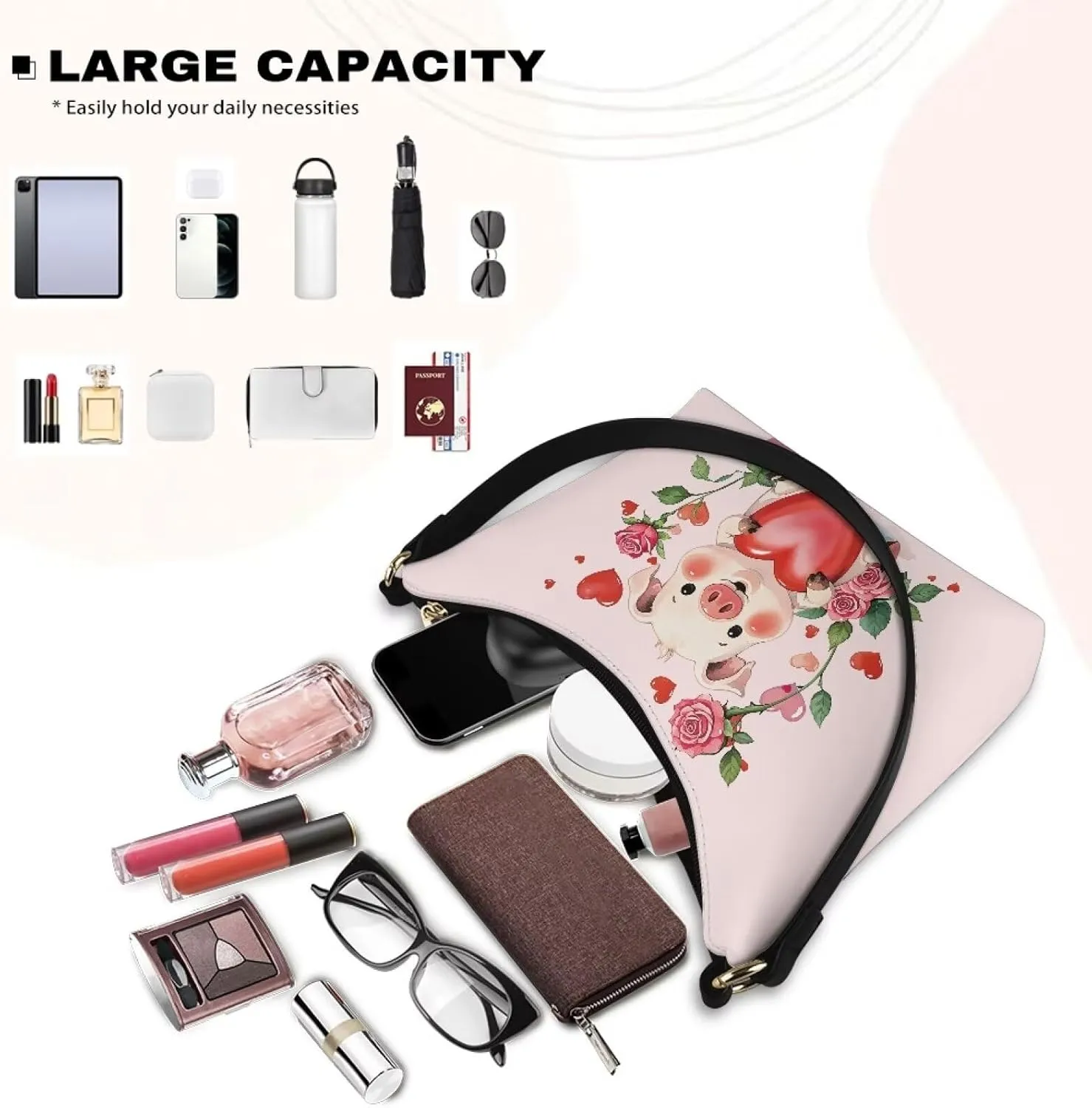 HUGS IDEA Shoulder Bags for Women Small Hobo Tote Handbag Mini Clutch Purse with Zipper Closure