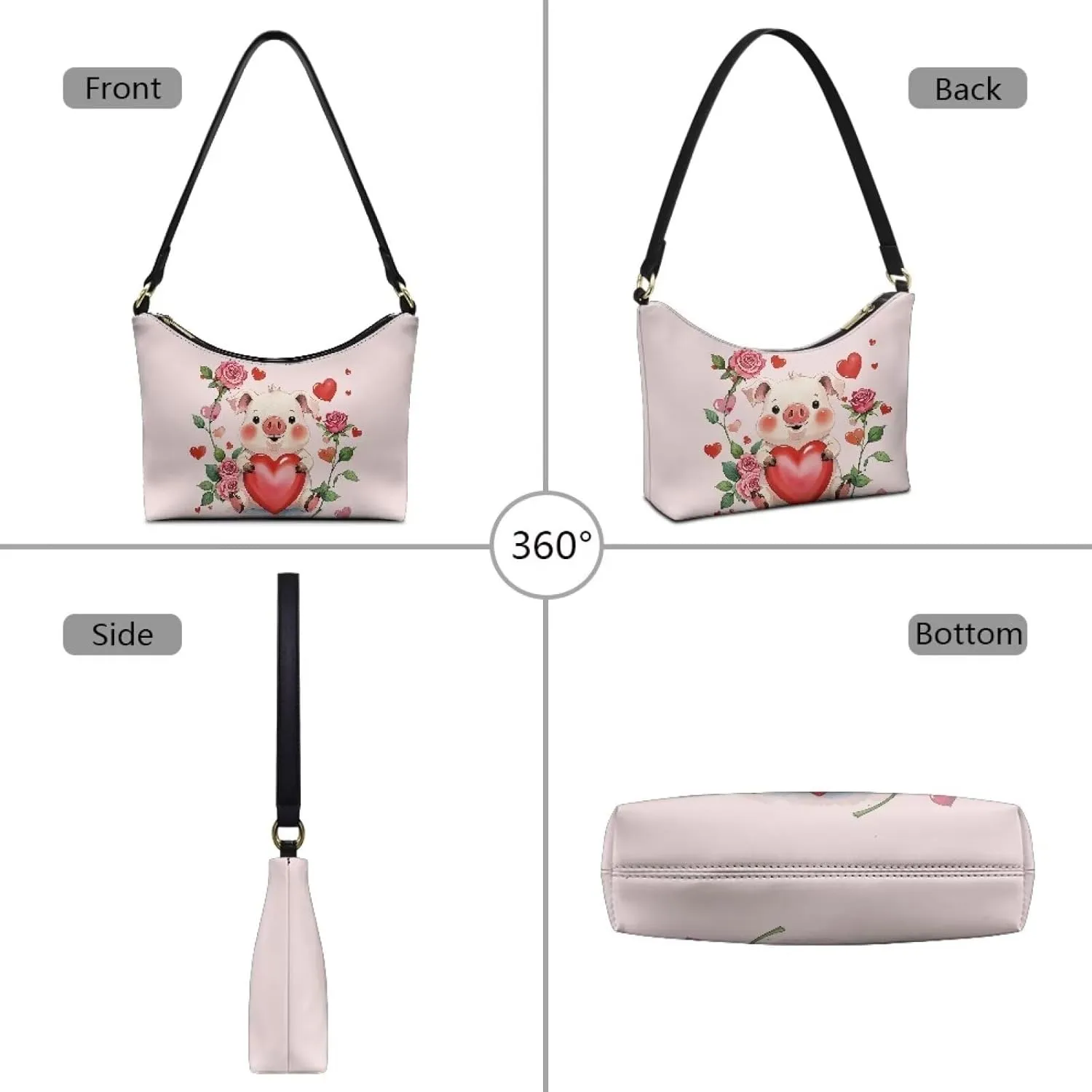 HUGS IDEA Shoulder Bags for Women Small Hobo Tote Handbag Mini Clutch Purse with Zipper Closure
