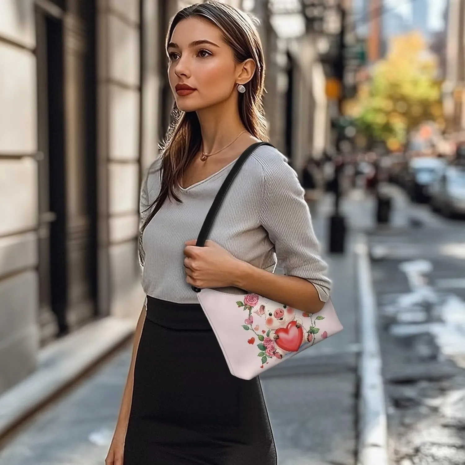 HUGS IDEA Shoulder Bags for Women Small Hobo Tote Handbag Mini Clutch Purse with Zipper Closure