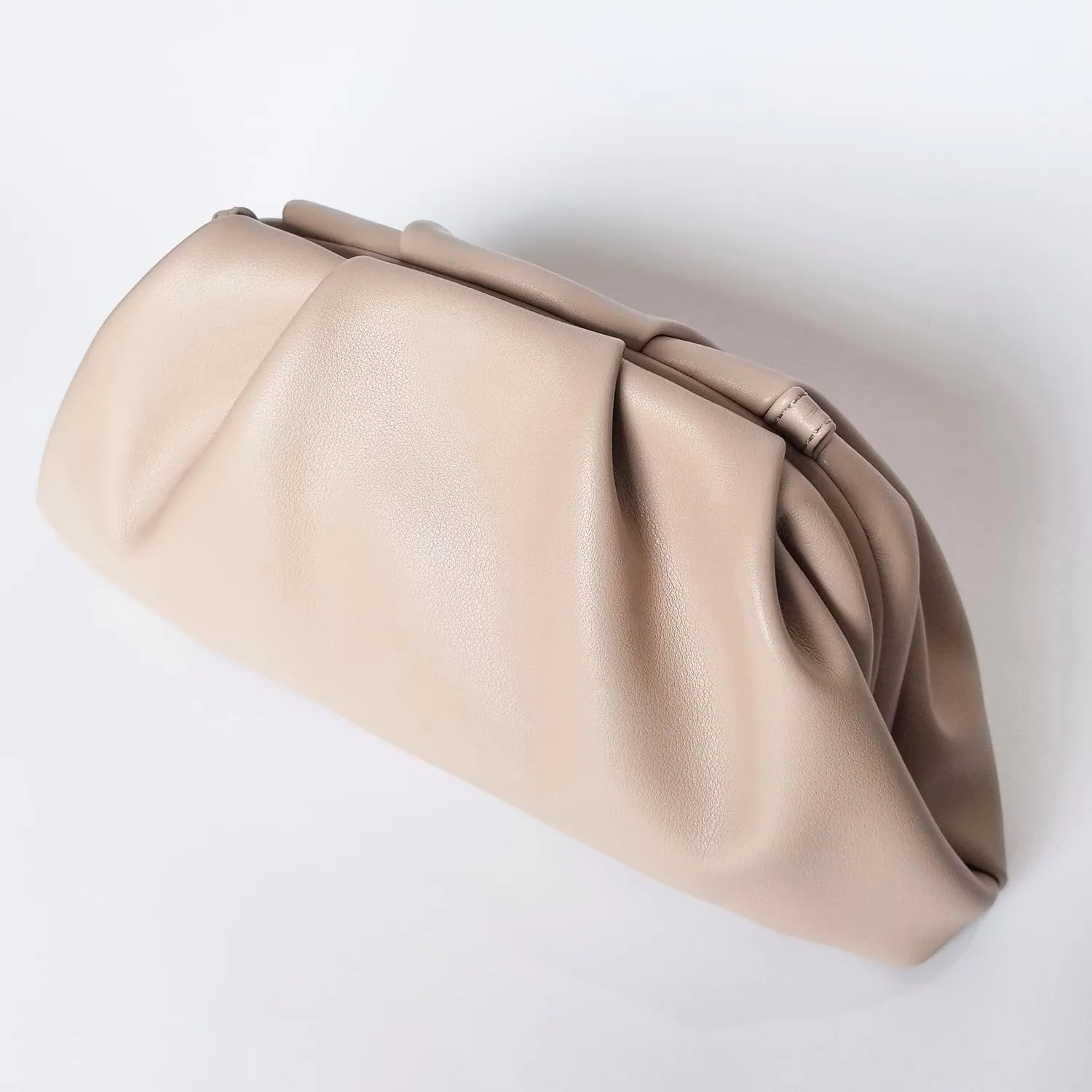 Huralona Dressy Pleated Vegan Leather Clutch Purse Bag for Women Super Chic Soft PU Evening Purse Handbag
