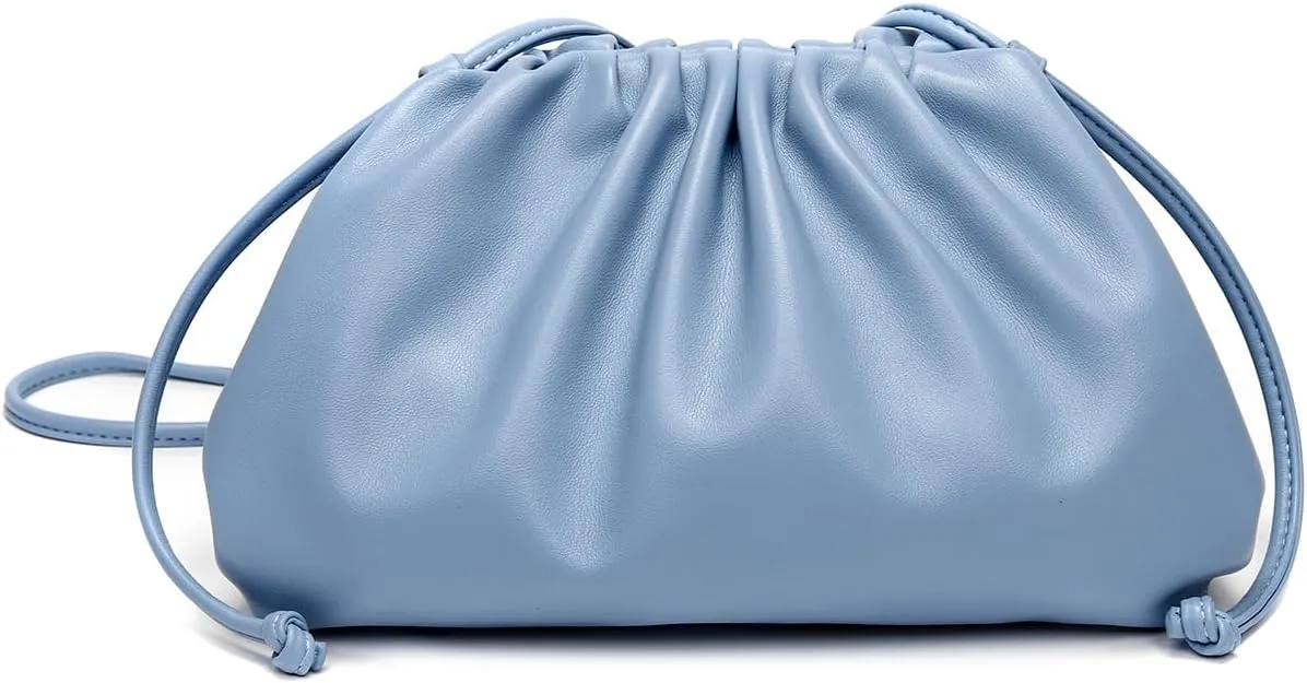 Huralona Dressy Pleated Vegan Leather Clutch Purse Super Soft Cloud Dumpling Clutch Bag for Women PU Evening Purse Handbag