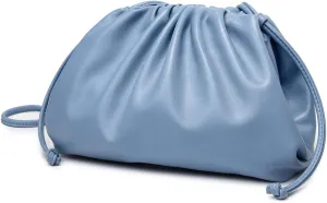 Huralona Dressy Pleated Vegan Leather Clutch Purse Super Soft Cloud Dumpling Clutch Bag for Women PU Evening Purse Handbag