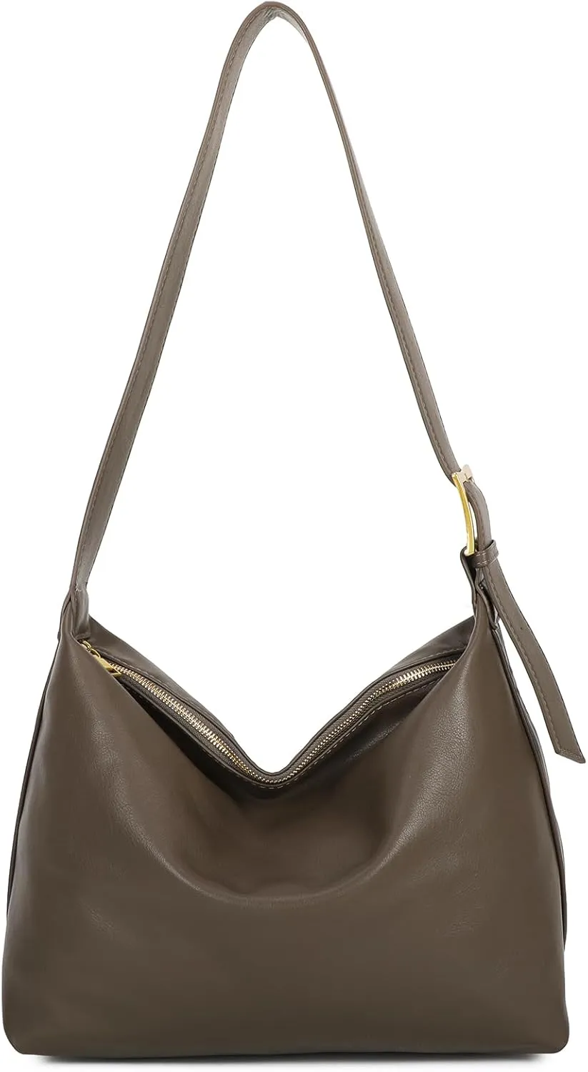 I IHAYNER Hobo Crossbody Bag for Women Stylish Soft Leather Shoulder Purse Casual Handbag Tote
