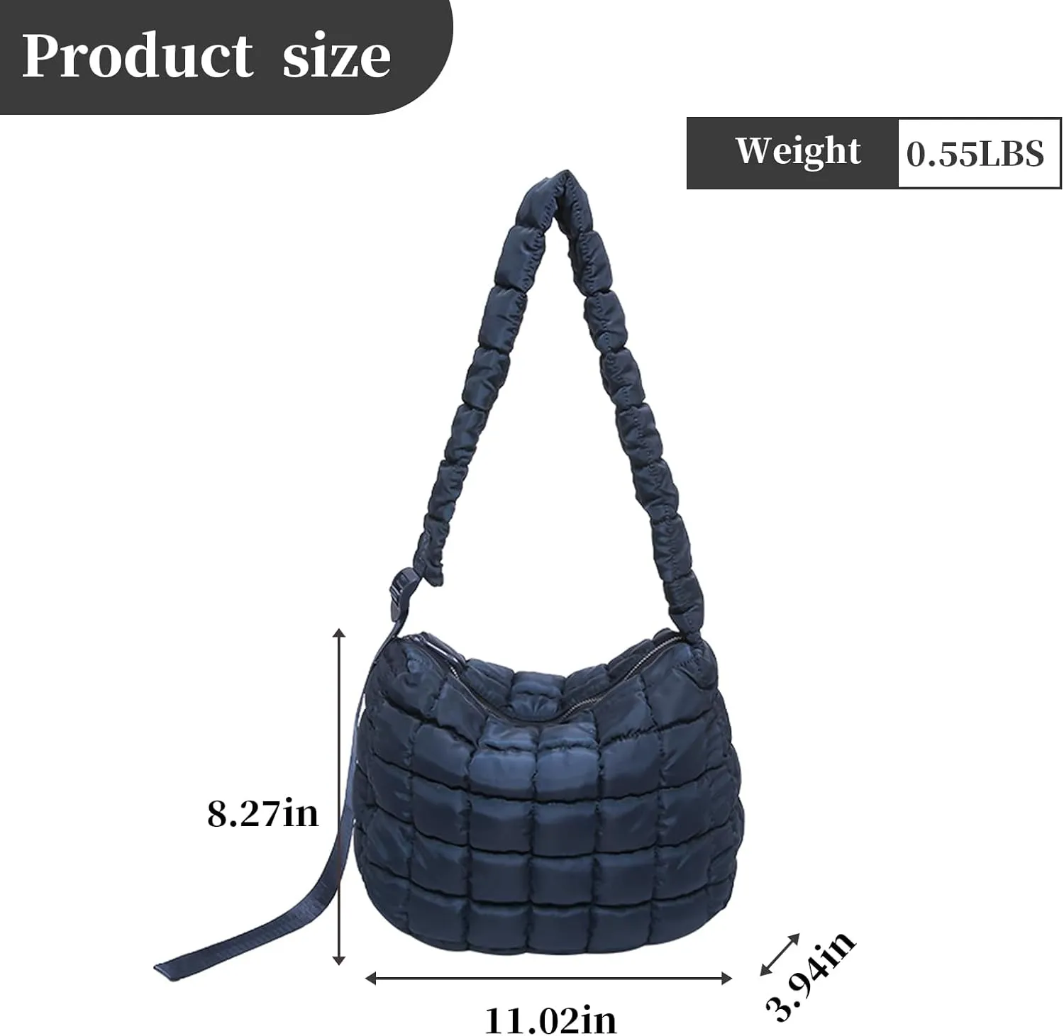 I IHAYNER Puffer Tote Bag for Women Lightweight Quilted Padding Hobo Bag Large Soft Puffy Crossbody Shoulder Bag Purse