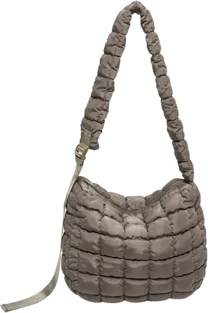 I IHAYNER Puffer Tote Bag for Women Lightweight Quilted Padding Hobo Bag Large Soft Puffy Crossbody Shoulder Bag Purse