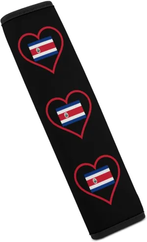 I Love Costa Rica Red Heart Fashion Car Seat Belt Cover Pad for Shoulder Bag Camera Soft Comfort Accessories 1PCS