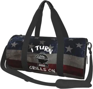 I Turn Grills On Duffel Bag Gym Bag Travel Sports Tote Large Foldable Beach Swim Yoga8
