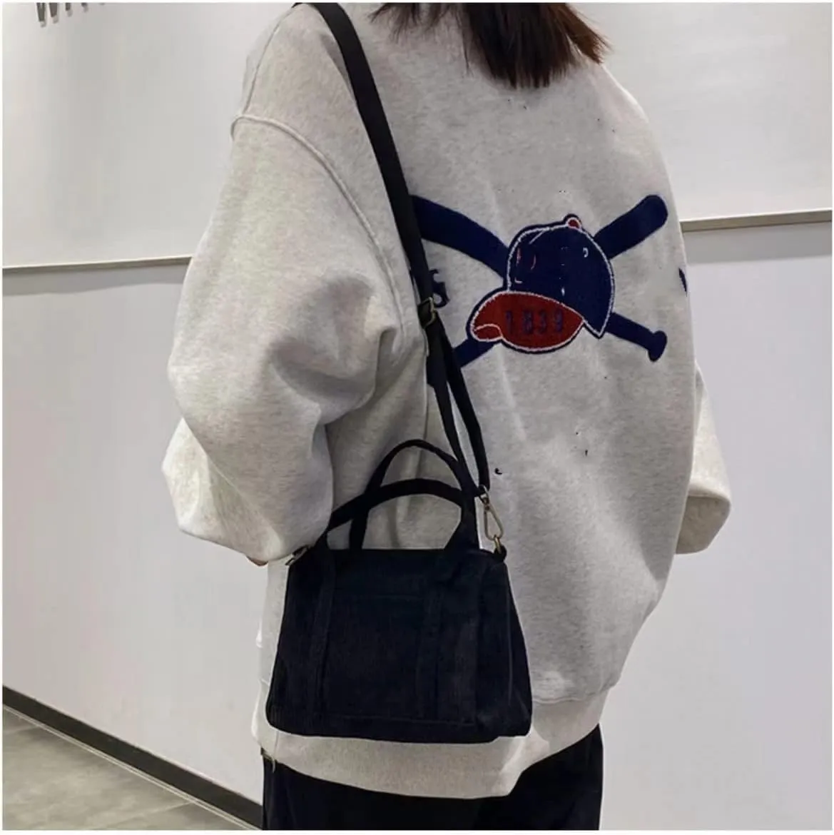 IAMUHI Mini Corduroy Crossbody Phone Purse Small Wallet Tote Bag Casual Shoulder Little Handbag for Women