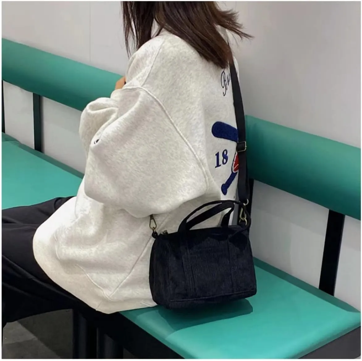 IAMUHI Mini Corduroy Crossbody Phone Purse Small Wallet Tote Bag Casual Shoulder Little Handbag for Women