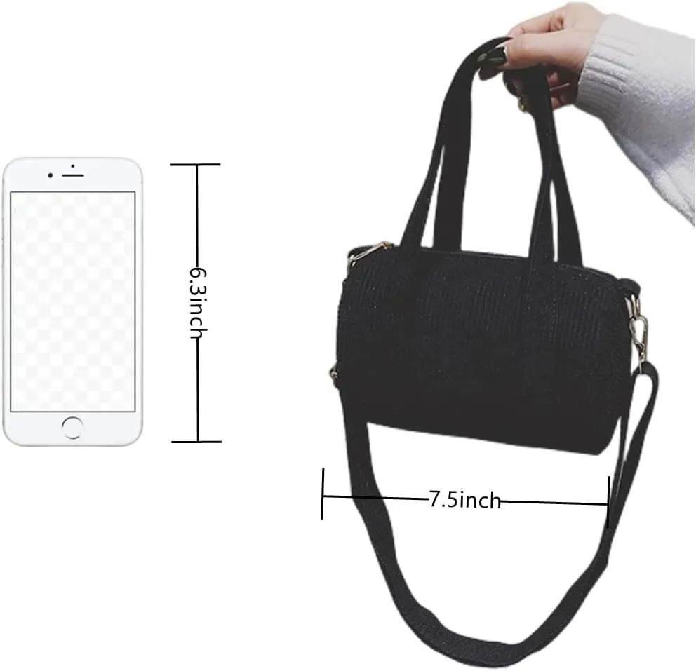 IAMUHI Mini Corduroy Crossbody Phone Purse Small Wallet Tote Bag Casual Shoulder Little Handbag for Women