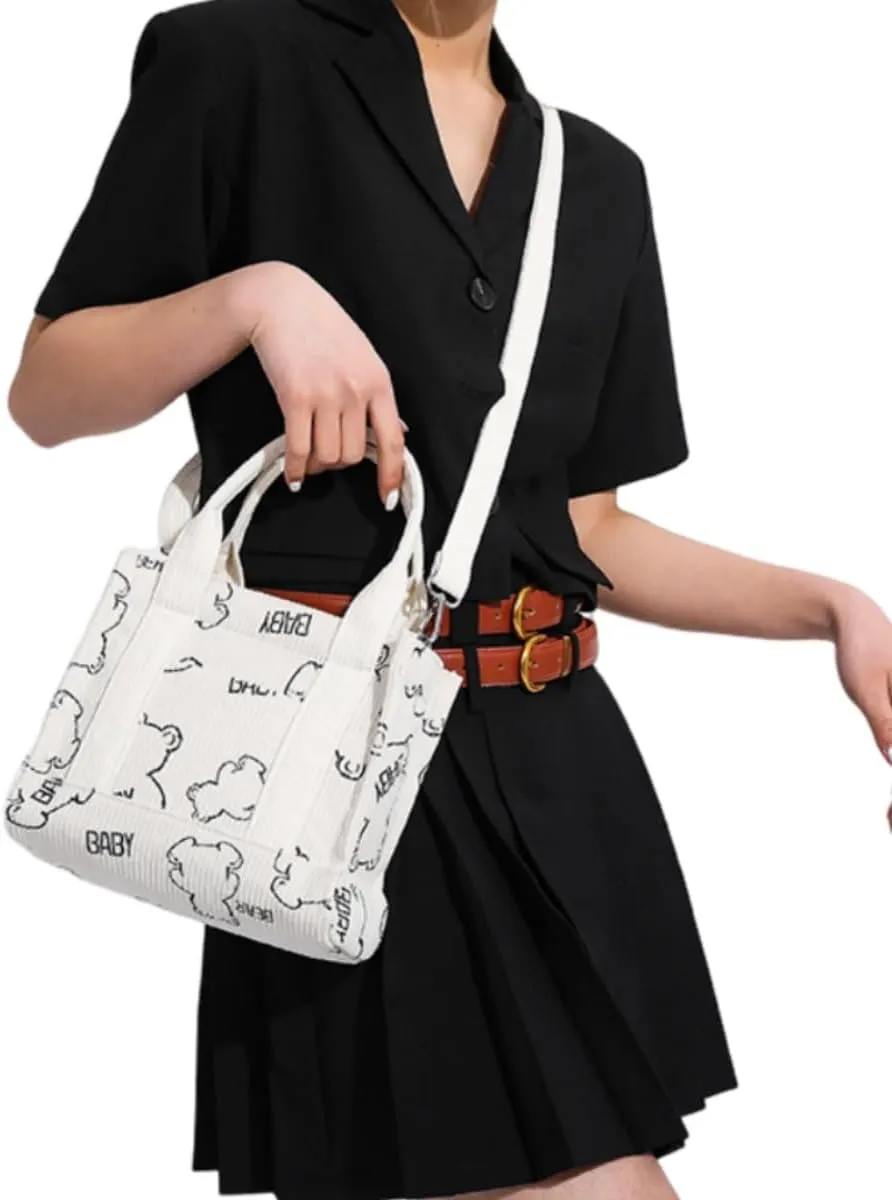 IAMUHI Mini Corduroy Crossbody Phone Purse Small Wallet Tote Bag Casual Shoulder Little Handbag for Women