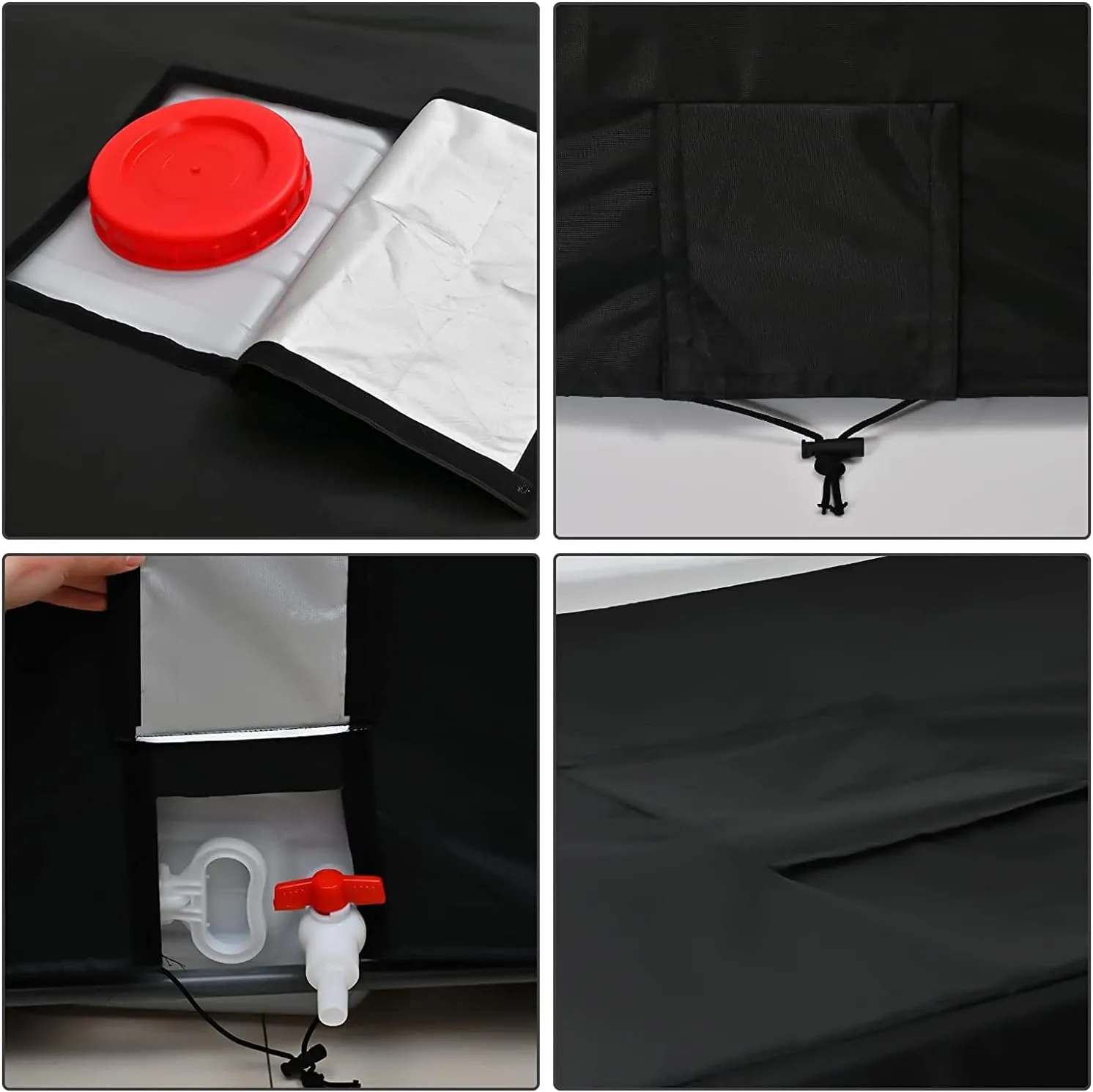 IBC Tote Cover 275 Gallon, 420D Water Tank Cover, Black Tote Sunshade Waterproof Protective Cover Fit 1000L Garden Water Tank