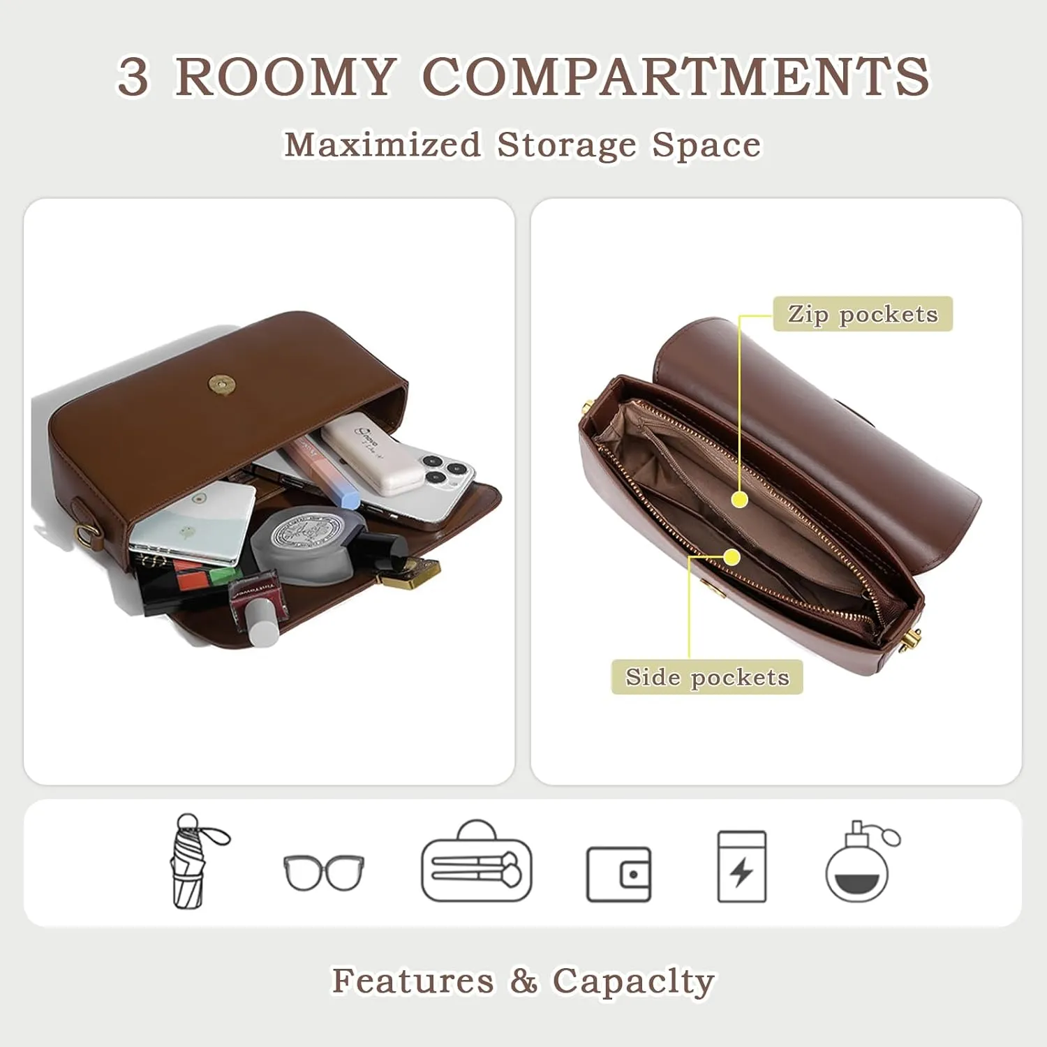 imeetu Soft Leather Crossbody Bag for Women, Top Handle Shoulder Bag Removable Shoulder Straps